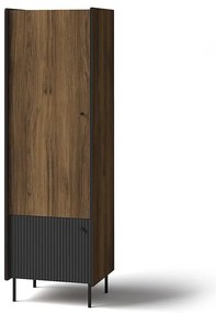 Šatníková skriňa Prestigo P2 2d Orech War/San Seb/Black Matt