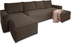 AKCIA Tmavohnedá sedacia súprava do U SMART COSARO 295x140 cm II. akosť