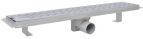 vidaXL Rovný sprchový odtok s vlnkami, 630x140 mm, nerezová oceľ-