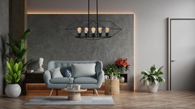 Toolight Toolight, stropné svietidlo 5xE27 APP1037-5CP, čierna, OSW-05561