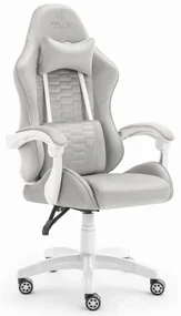Herné kreslo HC-1000 Grey-White látkové