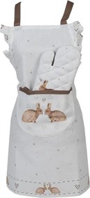 Bavlnená detská chňapka - rukavice s motívom zajačika a srdiečok Bunnies in Love - 12*21 cm