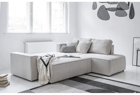 Biela menčestrová rozkladacia rohová pohovka (pravý roh) Brave Dave – Miuform