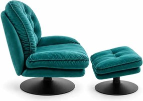 LuxuryForm DESIGN Otočné kreslo LUNA s podnožkou - zelené