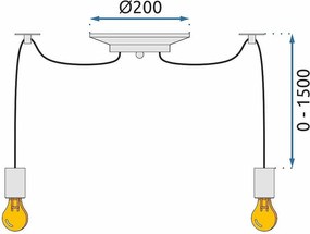 Toolight - Stropná lampa Spider 6xE27, čierna, OSW-00017