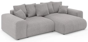 Svetlosivá menčestrová rozkladacia rohová pohovka s úložným priestorom (variabilný roh) Luma – Ropez