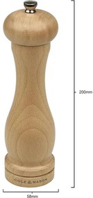 Cole&Mason - Mlynček na soľ CAPSTAN BEECH buk 20 cm
