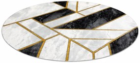 Koberec EMERALD exkluzívny 1015 kruh - glamour, marmur, geometrický čierny/zlatý