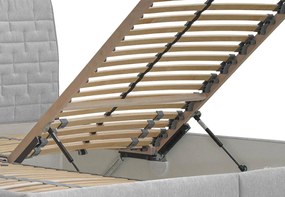 Posteľ Rita 180x200 cm, svetlo šedá látka