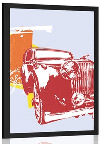 Plagát retro auto s abstrakciou - 40x60 black