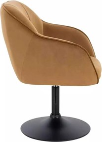 LuxuryForm DESIGN Stolička AVOLA VELUR na čiernom tanieri - medová