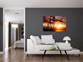 Obraz - Staroveká pirátska loď (90x60 cm)