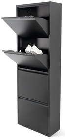 Čierna kovová skrinka na topánky Billy – Spinder Design