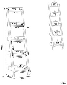 Rebríkový regál s 5 policami sivý MOBILE DUO Beliani