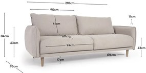 Béžová pohovka 210 cm Carlota - Kave Home