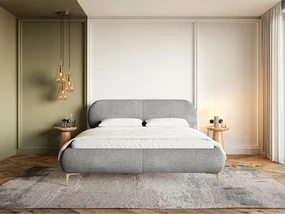 Manželská posteľ 140 cm Octave 140B (s roštom) (béžová + zlatá). Vlastná spoľahlivá doprava až k Vám domov. 1099959