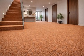 Betap, Metrážny koberec Virtuose 35, na mieru, šíře 4m, oranžová, filc, chodba / predsieň