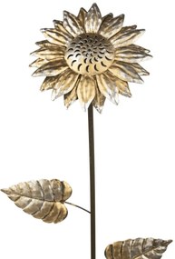 Zapichovacia záhradná dekorácia Flowers, sada 3ks, 74 cm, kov, zlatá