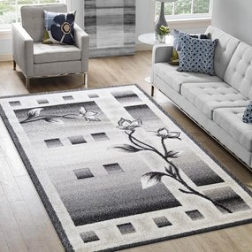 Štýlový koberec do obývačky s motívom kvetov Šírka: 160 cm | Dĺžka: 220 cm