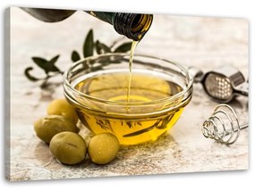 Obraz na plátně Olivový olej Olivy - 100x70 cm