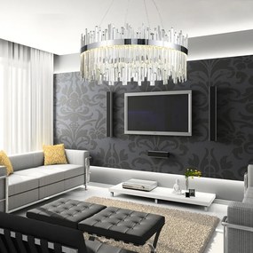 Závesný LED krištáľový luster APP1516-CP60 strieborný