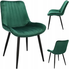 Dekorstudio Zamatová jedálenská stolička VIVA - tmavo zelená