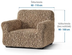 Bielastické poťahy FUCO biobavlna orieškové kreslo (š. 60 - 110 cm)