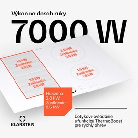 Klarstein Delicatessa 70 Hybrid, vstavaná indukčná varná doska, 4 zóny, 7000 W, sklokeramika