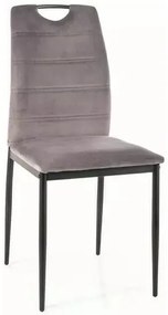 Sametová jídelní židle Rip šedá