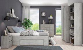 Šatníková skriňa Carlos, šedý beton, 100 cm