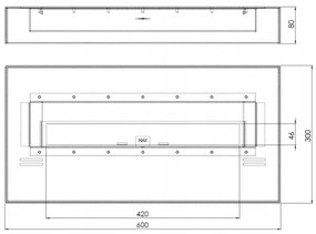 InFire - BIO krb 8x60 cm 3kW čierna