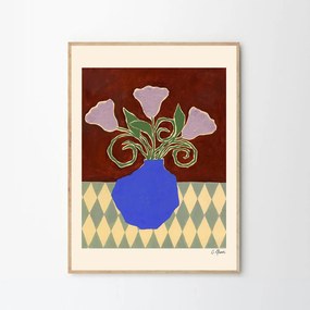 Moikka Plagát Purple Flowers by Carla Llanos 30x40
