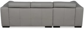 Kožená rohová sedacia súprava LOREN II, Ľavá, sivá (madras - 128 grey)