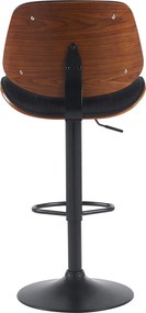 Barová stolička Clawson - látka, čierny rám - orech/čierna