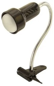 TEMAR Stolná retro flexibilná lampa s klipom LOLEK, 1xE14, 24W, čierna