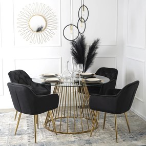 Jídelní stůl Olivier 120 cm čirý/zlatý