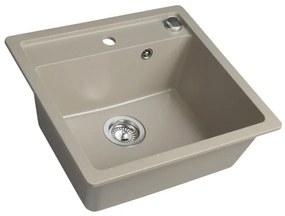 Sapho - Kuchynský drez 53x50 cm granit/béžová