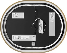 Comad Závesné zrkadlo s LED osvetlením Apollo 2 90x70 cm s pohybovým senzorom, zlatá