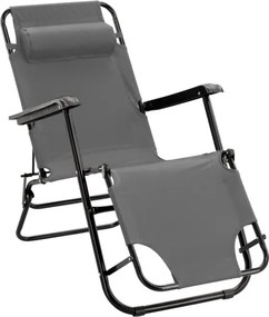 CH Záhradné skladacie relaxačné kreslo Nois - sivá