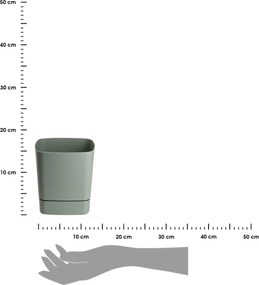 PLASTOVÝ KVETINÁČ CUBI 16X17,5 CM MÄTOVÁ