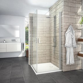 Roth Štvorcový alebo obdĺžnikový sprchovací kút LYE2+LYE2, brillant - bez vaničky ROTH-Variant: šírka ľavých dverí: 90 cm, šírka pravých dverí: 100 c…