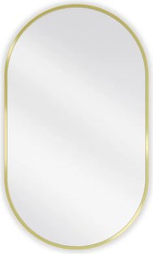 Mexen Loft oválne kúpeľňové zrkadlo 85 x 50 cm, zlatý rám - 9851-085-050-000-50