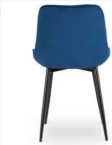 Zamatová stolička CHRIS v námorníckej modrej farbe