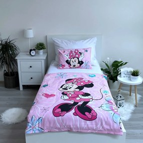 Jerry Fabrics Obliečky do postieľky 100x135 + 40x60 cm - Minnie "Flowers 02"