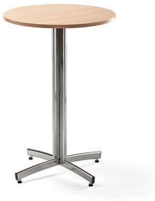 Barový stôl SANNA, Ø700x1050 mm, chróm/buk