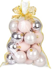 Gule MagicHome Vianoce, sada, 20 ks, ružové, mix, na vianočný stromček, 6 cm