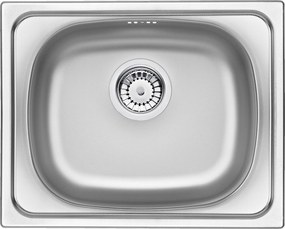 Deante Techno, nerezový drez na dosku 1-komorový B/O 500x400x150 3,5'' + sifón, vzor dekor, DEA-ZEU_310A