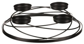 Adventní svietnik kovový, čierna, pr. 35 cm