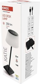 Stolná LED lampa Katie čierna