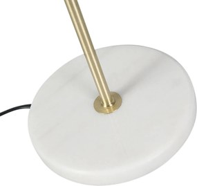 Stolná lampa mosadzná so zamatovým tienidlom taupe 35 cm - Kaso